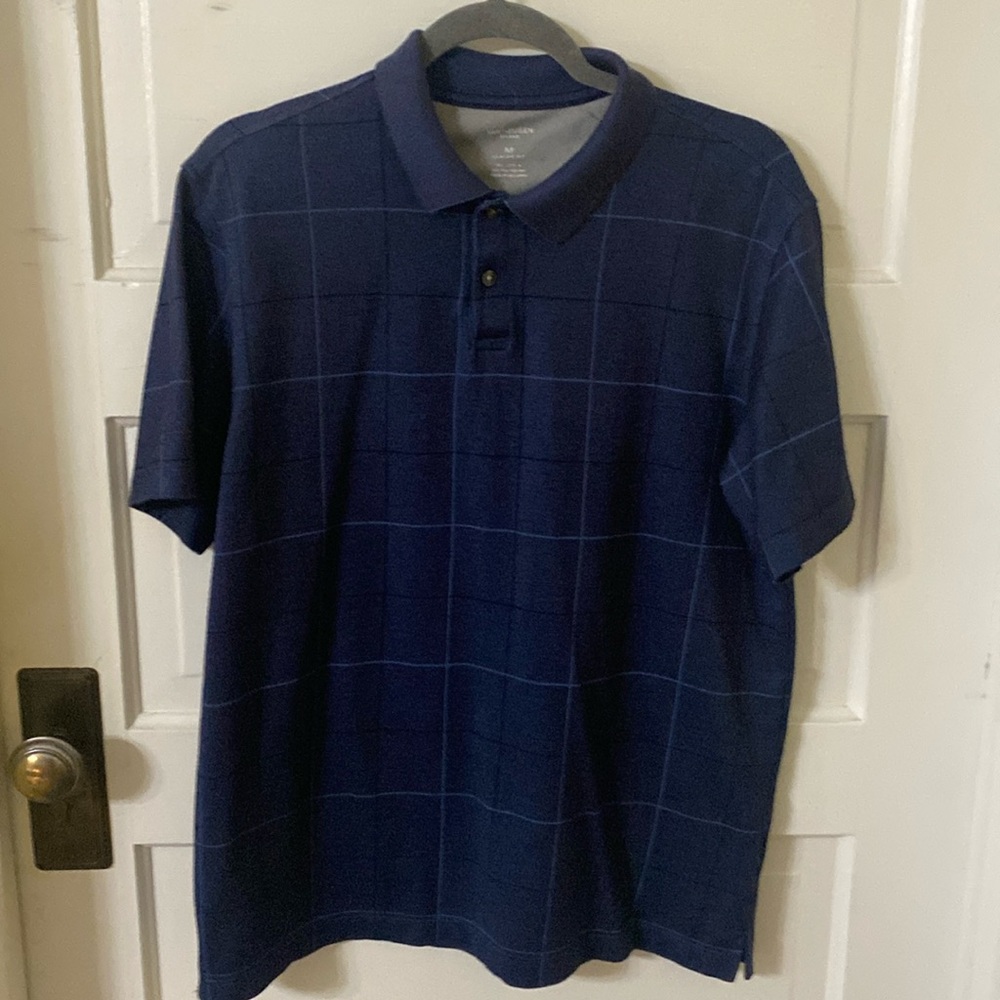 Van Heusen Navy Checkered Polo Shirt